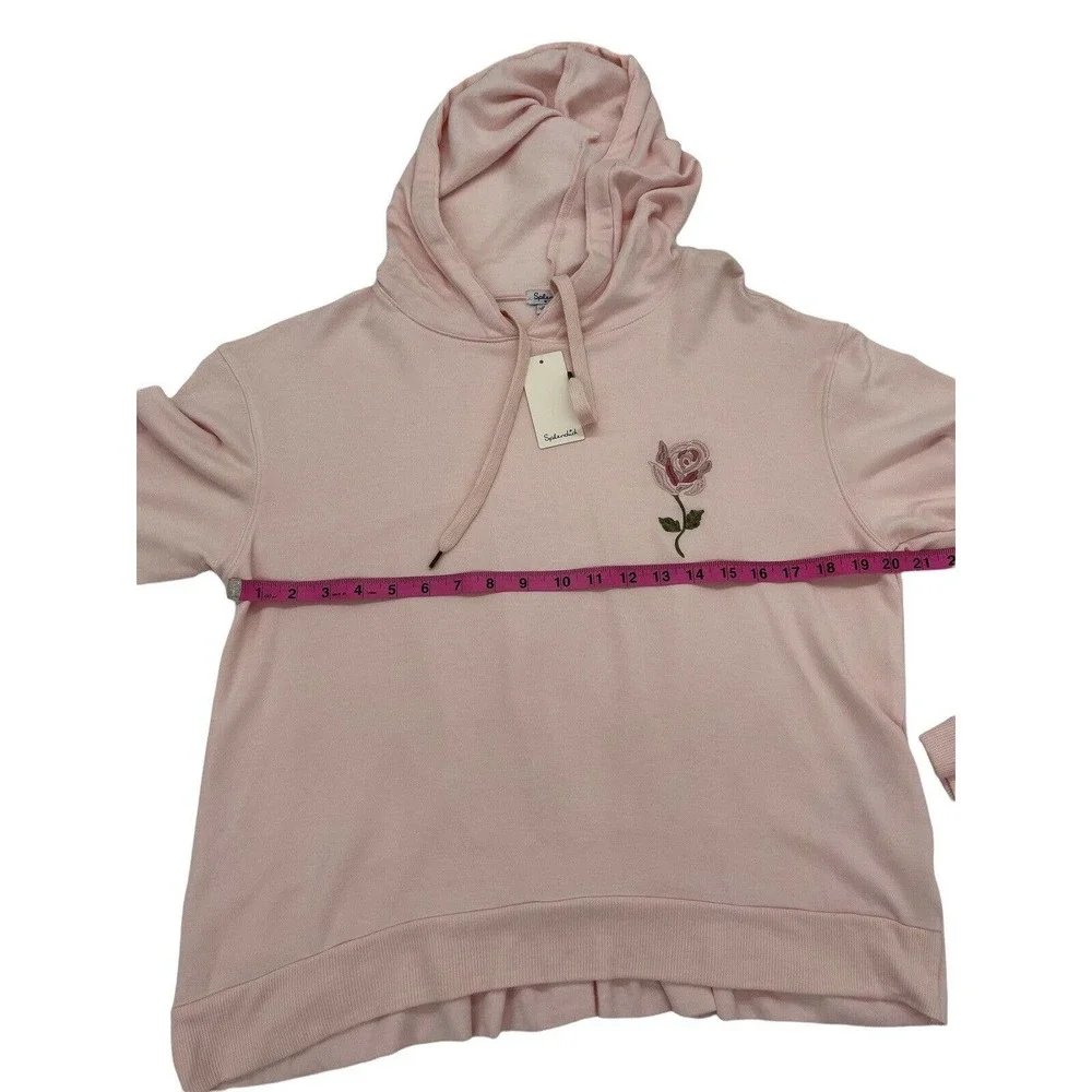 Splendid Gathered Back Hoodie Pajama Top In Ballerina Pink Size M - Picture 8 of 11